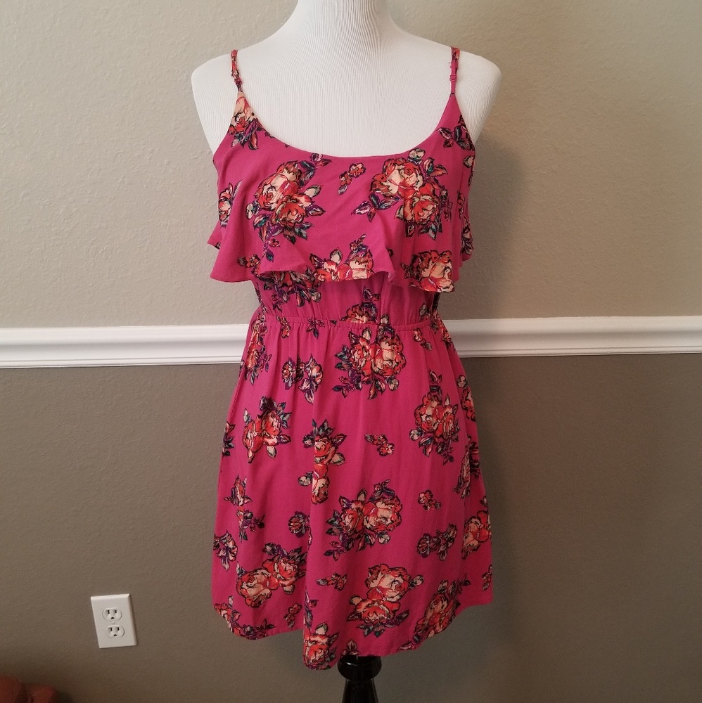 Fuchsia Flora Print Dress